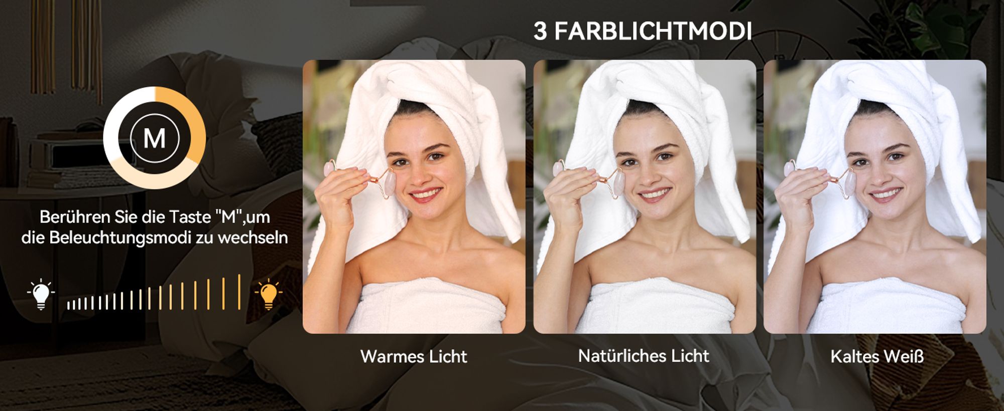 Puluomis Schminkspiegel Kosmetikspiegel 80x60cm Hollywood Spiegel Dimmbar mit 18 LED Beleuchtung 3 Farben, mit USB, 10x, Wandspiegel weiß, rund Ecke