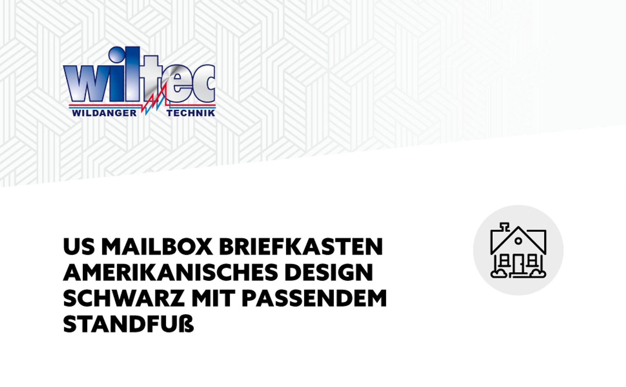 Wiltec Set US Mailbox schwarz 180 x 220 x 480 mm, amerikanischer Briefkasten mit Fahne, Standbriefkasten Stahl amerikanisches Design mit passendem Standfuß