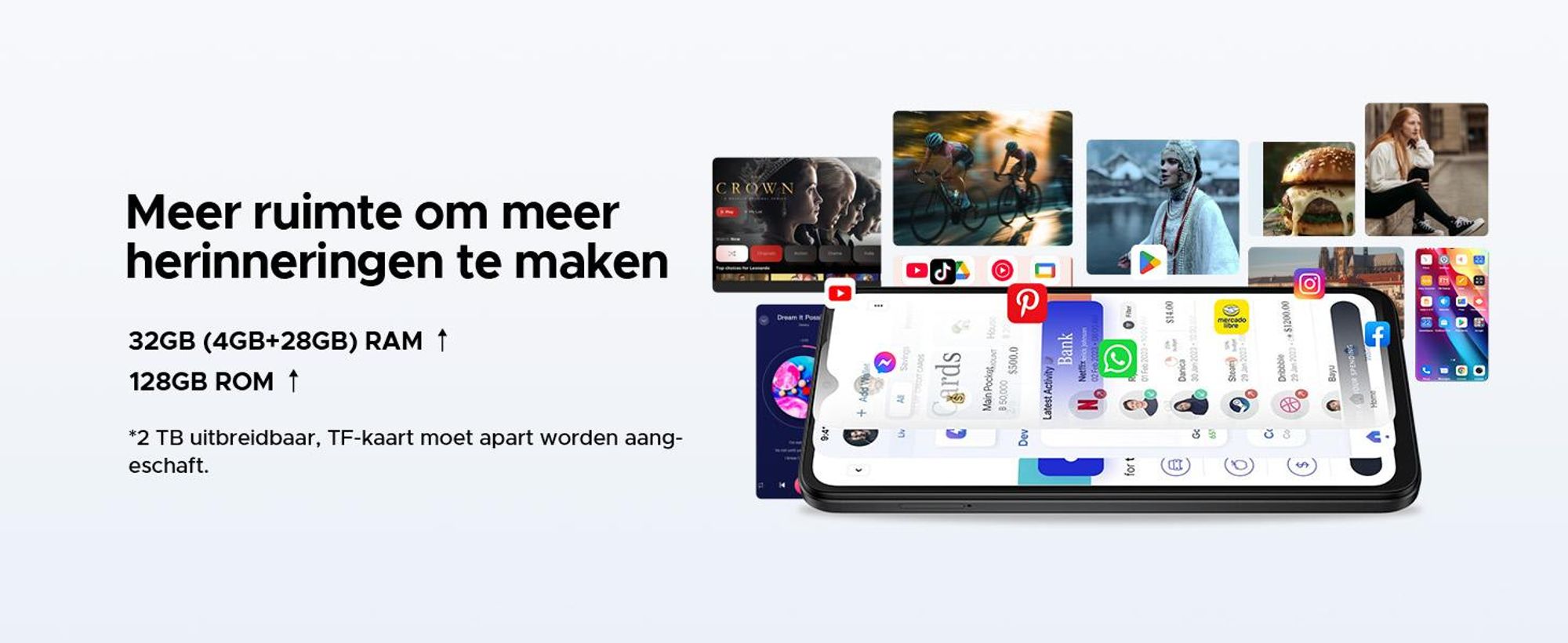 DOOGEE Note56 Pro Smartphone, Android 16, 6,56" scherm met 90Hz, 6150mAh batterij, 32GB RAM + 128GB opslag, 4G Dual-SIM, 13MP camera, NFC, vingerafdruksensor, gezichtsherkenning