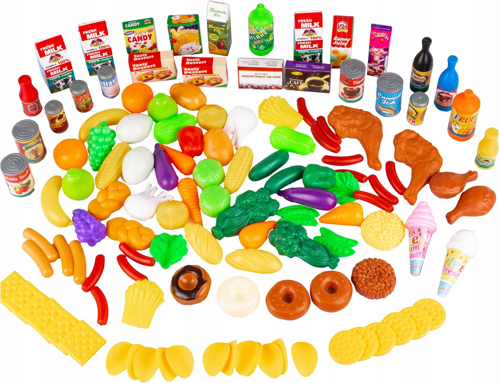 120-teiliges Obst- und Gemüse-Spielset für Kinderküchen