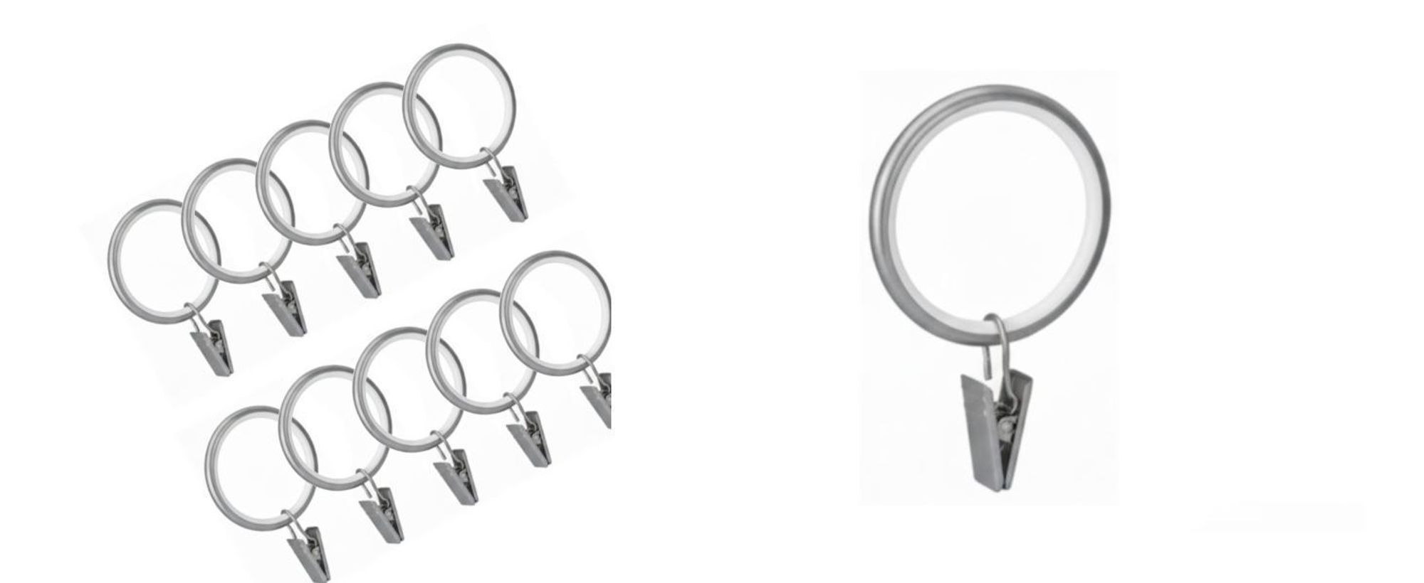 100 Stück Metall Gardinenringe mit Clips Farbe Antikgold für 25 mm & 30 mm Gardinenstangen Vorhangringe 35 mm Innendurchmesser Leises Gleiten