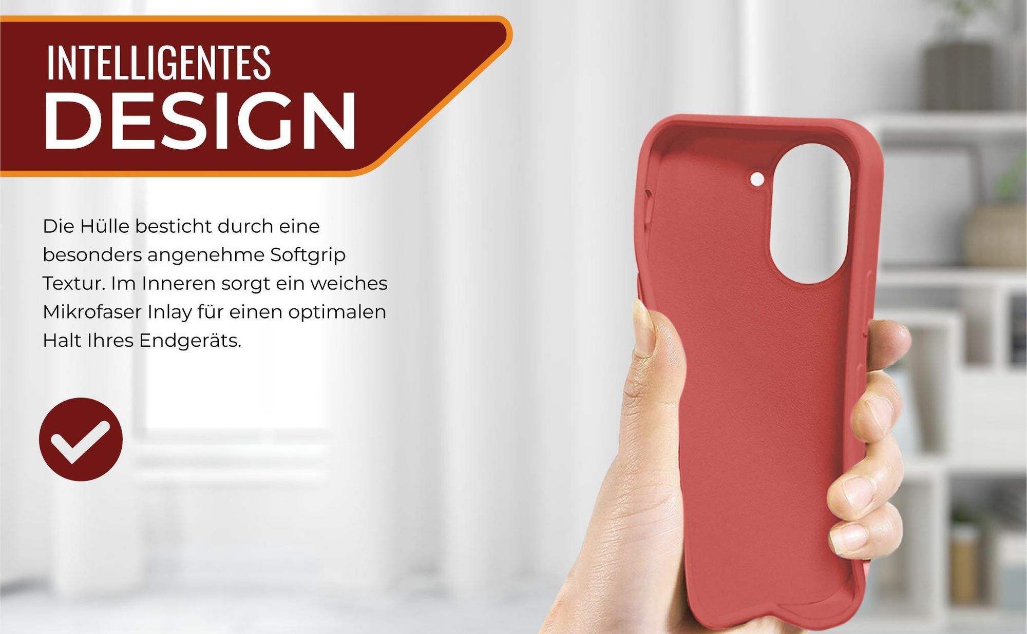 Slimcover in Rot für Xiaomi Redmi A5 mit Mikrofraser Inlay