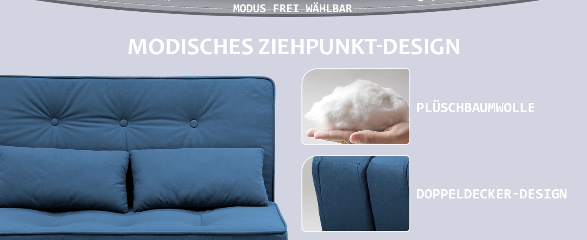 COMHOMA Relaxsessel Bodensofa Klappbar Bodensessel mit Schlaffunktion Lazy Sofa, gepolsert mit 5-stufig Verstellbarer Rückenlehne blau