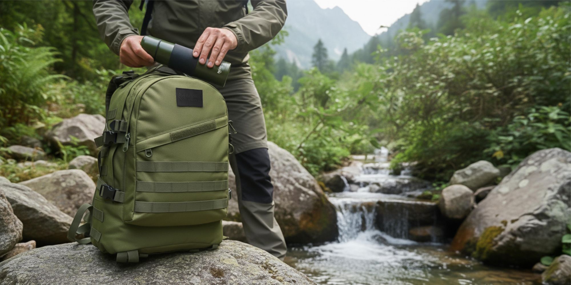 Taktischer Militär Rucksack 20-40L, Outdoor Trekkingrucksack Army Green, Kompakt & Robust für Wandern, ASG & Sport, EVI SPORT Warpack Grün