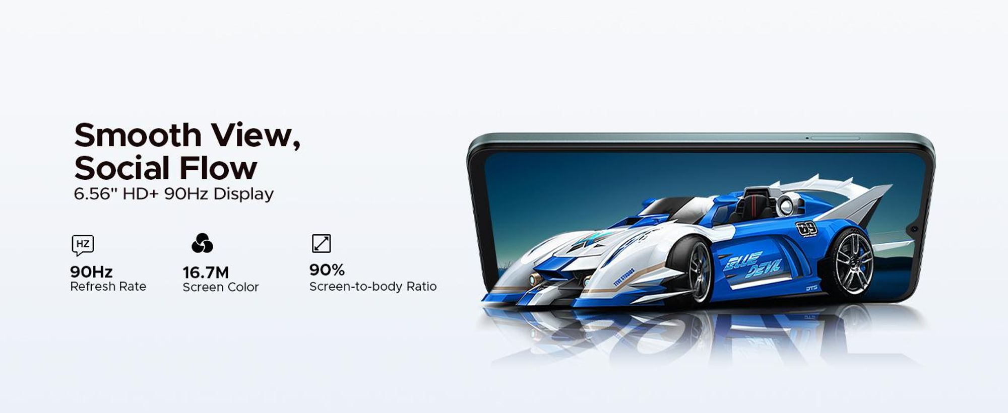 DOOGEE Note56 Pro – chytrý telefon, Android 16, 6,56" displej s obnovovací frekvencí 90 Hz, baterie 6150 mAh, 32 GB RAM + 128 GB interní paměti, 4G, podpora dvou SIM karet, 13MP fotoaparát, NFC, čtečka otisků prstů, rozpoznávání obličeje