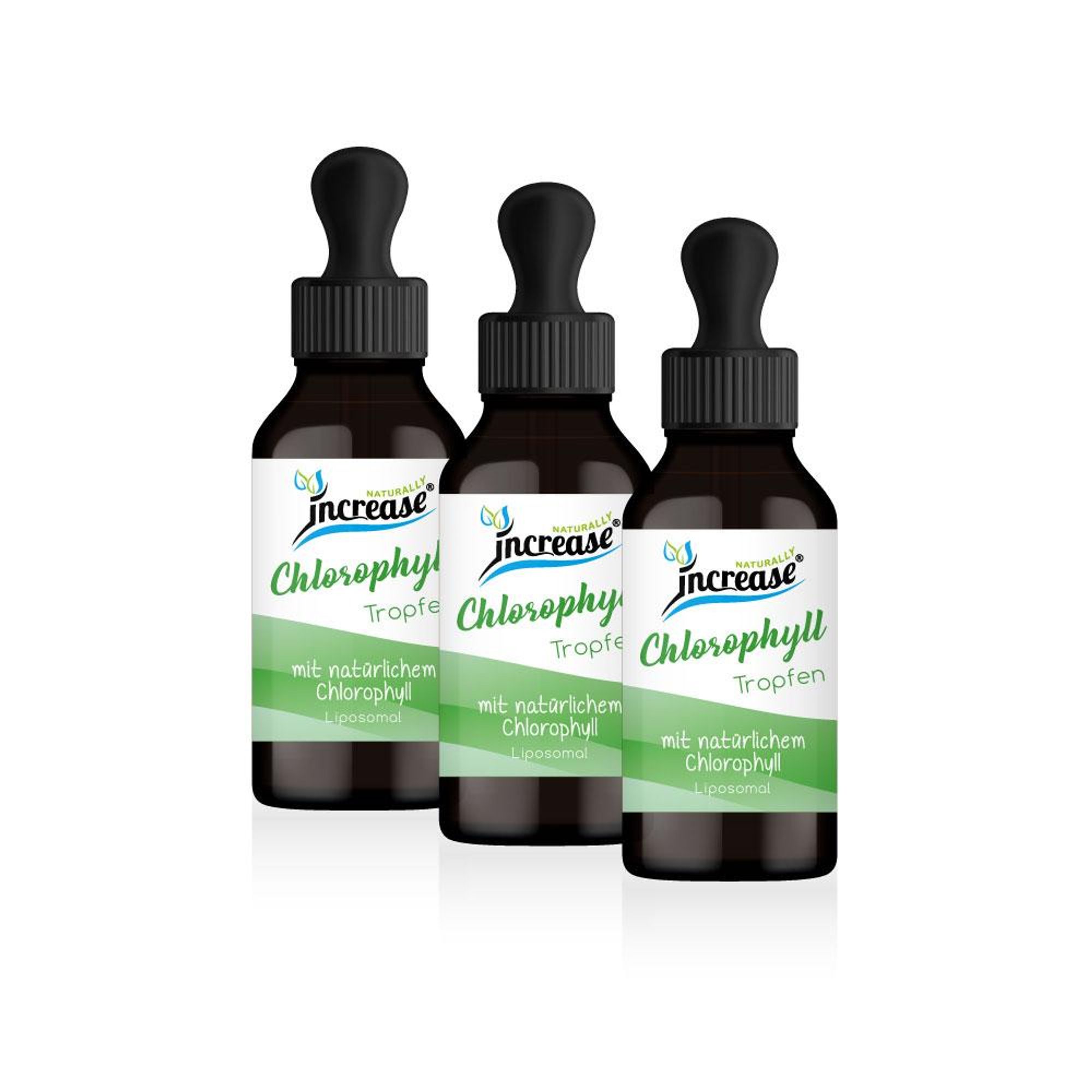 Nimm 3, zahl 2 Aktion Liposomale Chlorophyll Tropfen hochdosiert - 1000mg Chlorophyll pro Tag (90.000mg Chlorophyll in 3 Flaschen) - Keto MCT Öl
