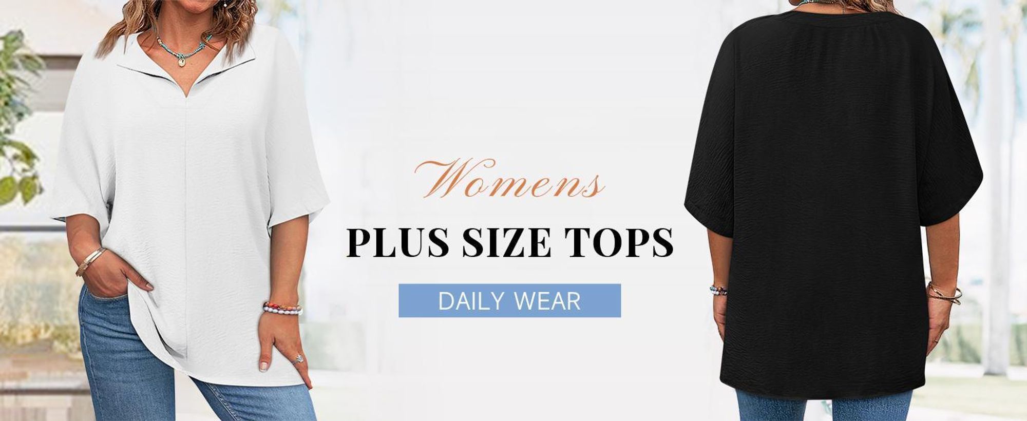T-Shirt mit V-Ausschnitt, geeignet für Damen mit Übergröße, lockere Passform