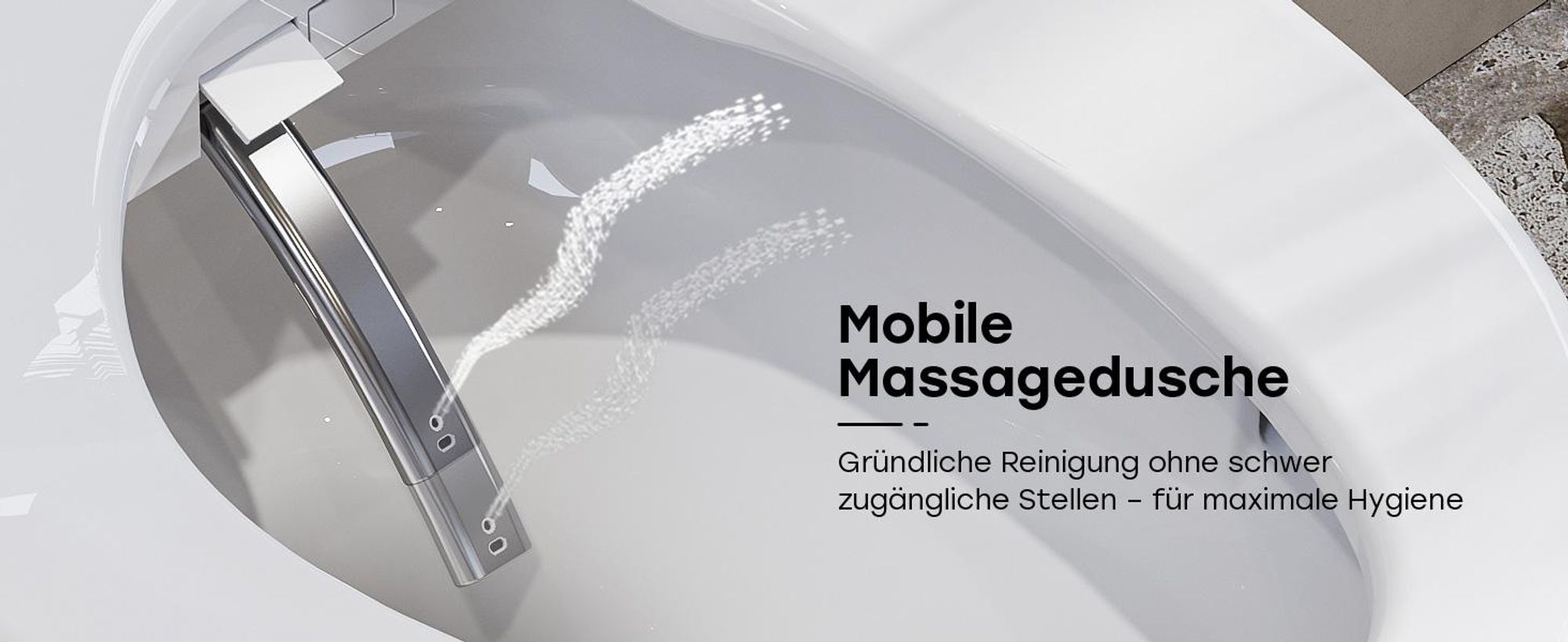 Intelligenter Smart Toilettensitz WC Bidet mit Mehrere Duschmodi, Dusch WC Sitz, Beheizter Toilettensitz, Geruchsneutralisation, Warmlufttrocknung