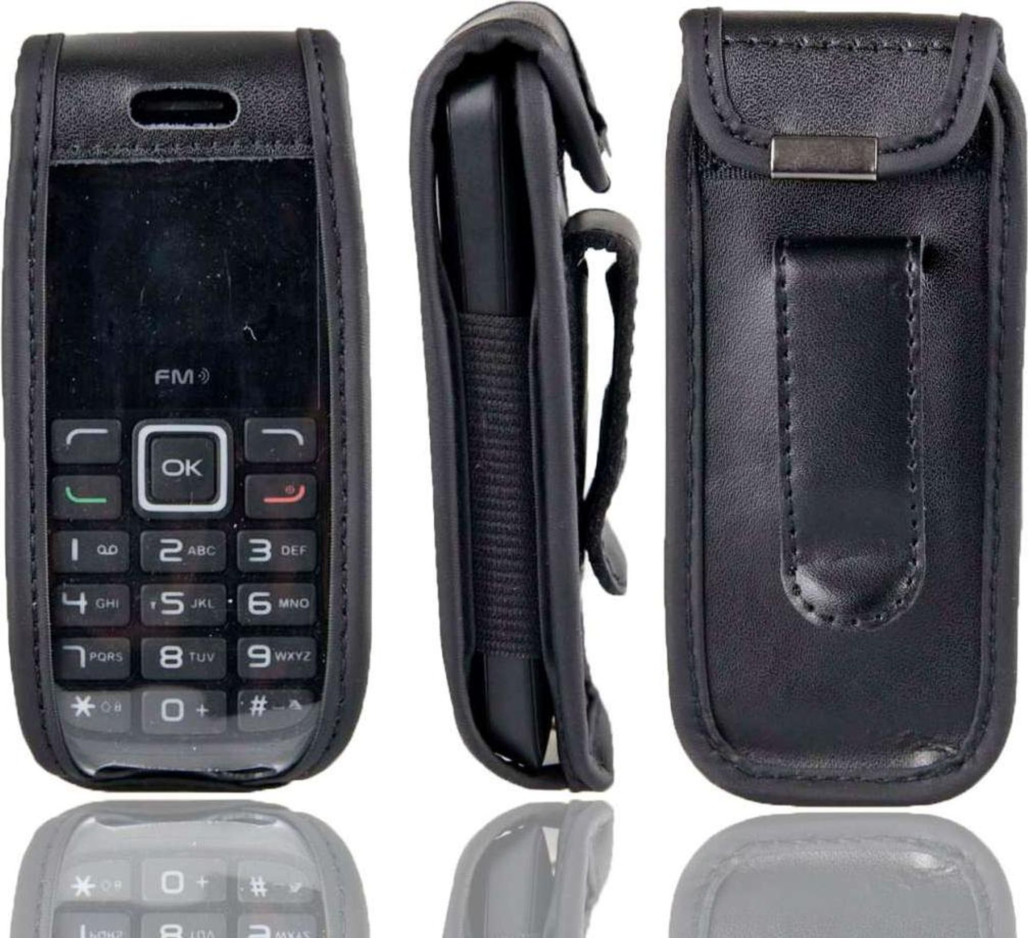 caseroxx Ledertasche mit Gürtelclip kompatibel mit Alcatel 1010D / 1010X aus Echtleder, Tasche mit Gürtelclip und Sichtfenster  Bild 2