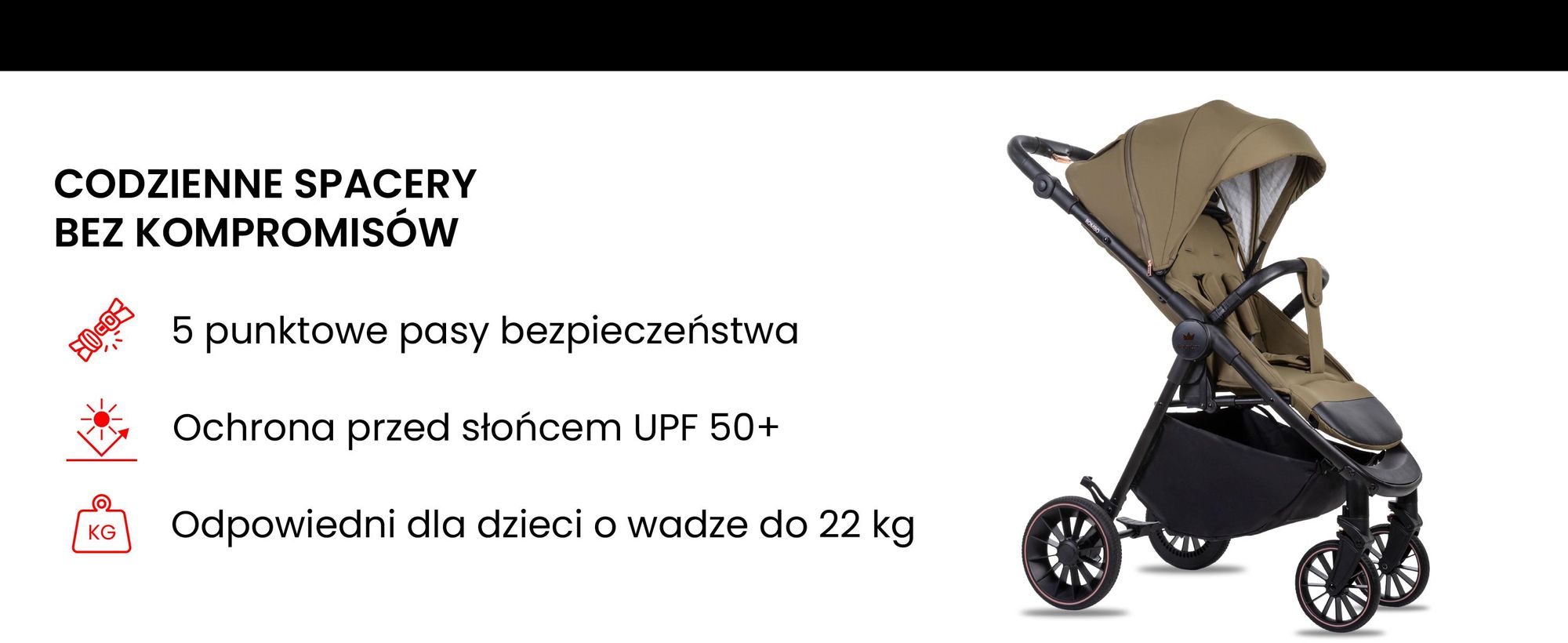 Babylux Wózek Spacerowy Dziecięcy ROMBO – Wózek Podróżny z Funkcją Leżenia, Kompaktowy, Lekki, Teleskopowa Rączka, Składany, Torba, Akcesoria