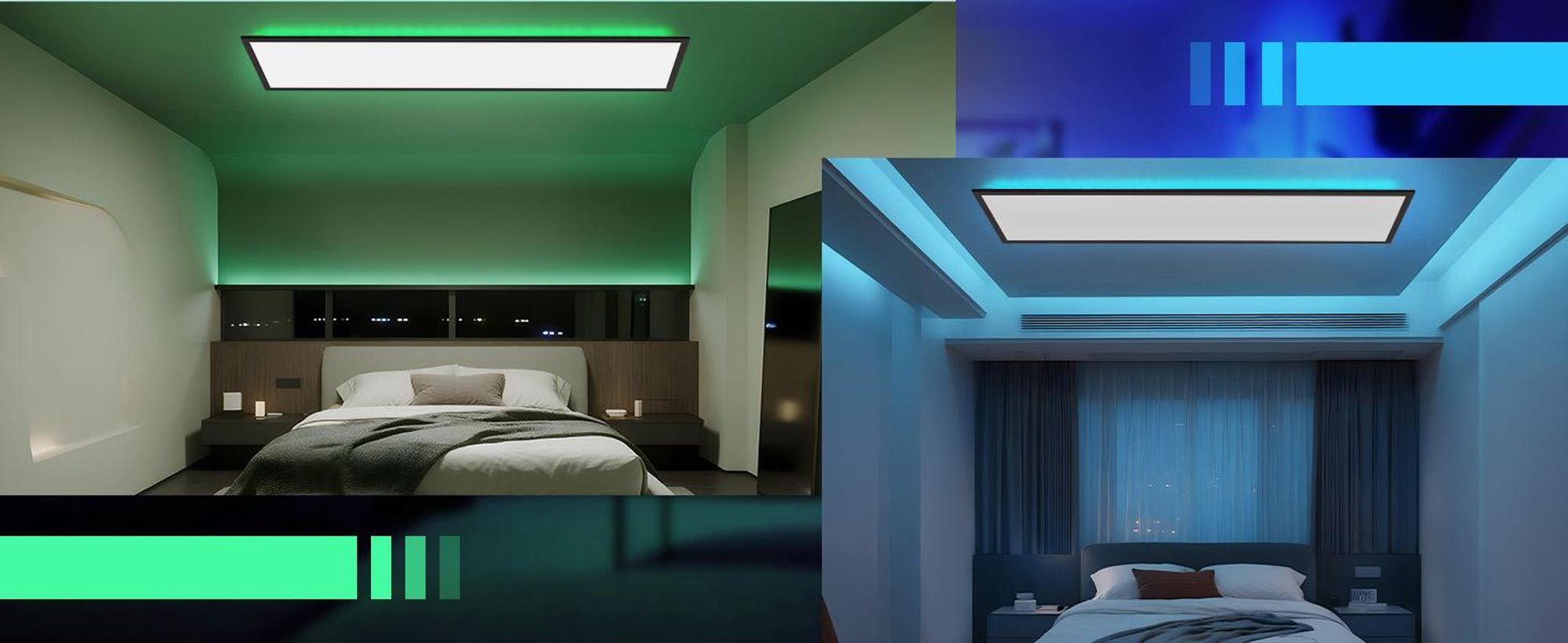 ZMH LED panel 120x30 stmívatelný - dlouhé ploché stropní světlo RGB Stropní panel se změnou barvy s dálkovým ovládáním 36W Stropní svítidlo černé Velké obdélníkové kancelářské svítidlo Stropní svítidlo pro herny Kancelář Obývací pokoj