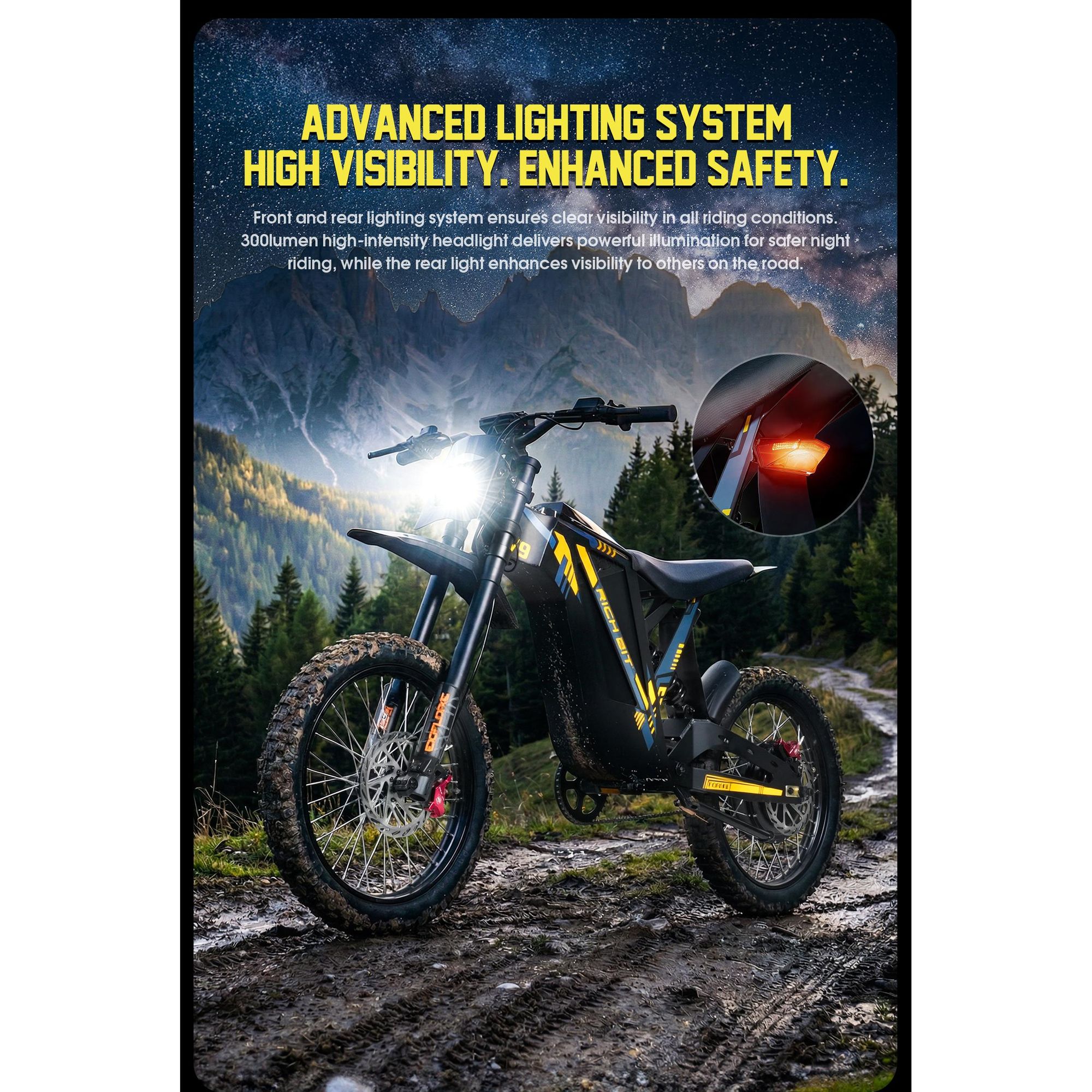 V9 Elektro‑Enduro‑Motorrad für Erwachsene, 48V 20Ah, 17‑Zoll professionelle Geländereifen, vollständiges Federungssystem, hydraulische Scheibenbremsen