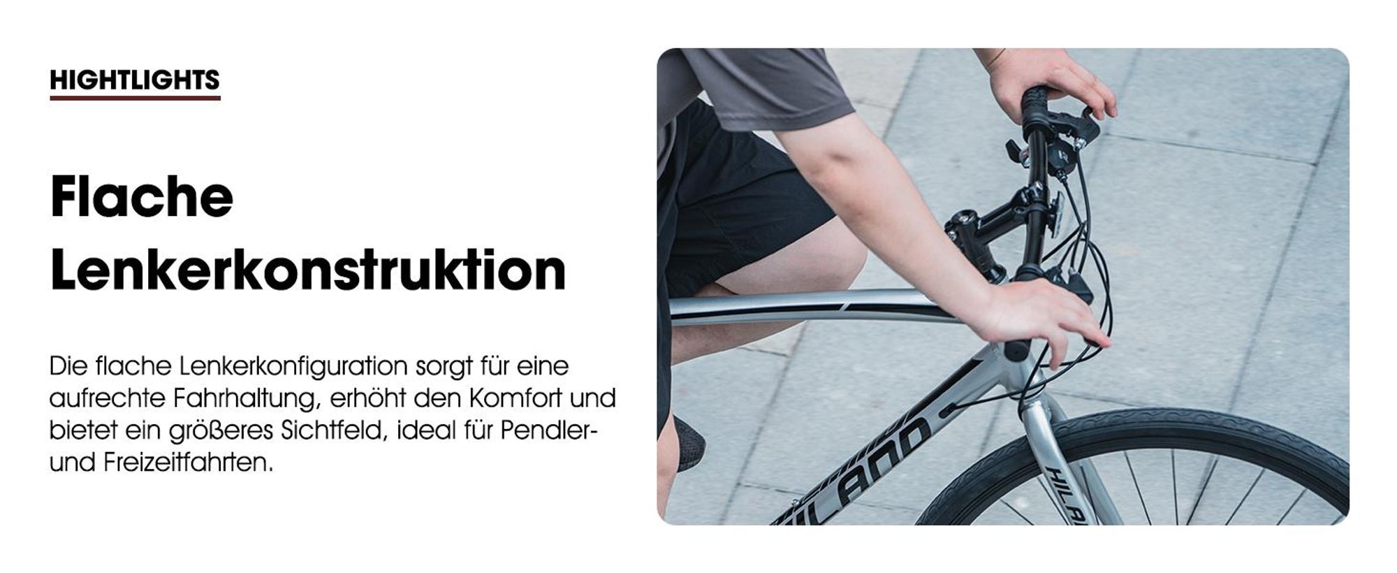 Hiland 28 Zoll Rennrad 700C Trekkingrad Aluminiumrahmen mit 21 Gang-Schaltung Scheibenbremse Racing Bike für Damen und Herren, Silbrig