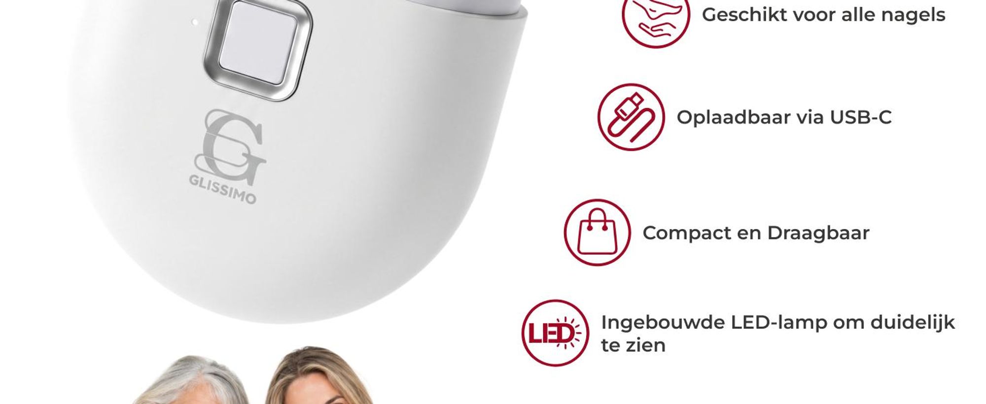 Professionele elektrische nagelknipper, automatische manicure- en pedicuretrimmer voor volwassenen en baby's, geschikt voor vingernagels en teennagels. Wit