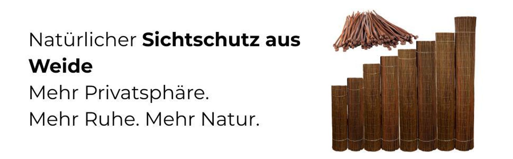 FOR THE GARDEN Weidenmatte 180x500 cm Natürlicher Weidezaun Windschutz & Sonnenschutz in Vielen Größen Balkon Garten Sichtschutz Zaun