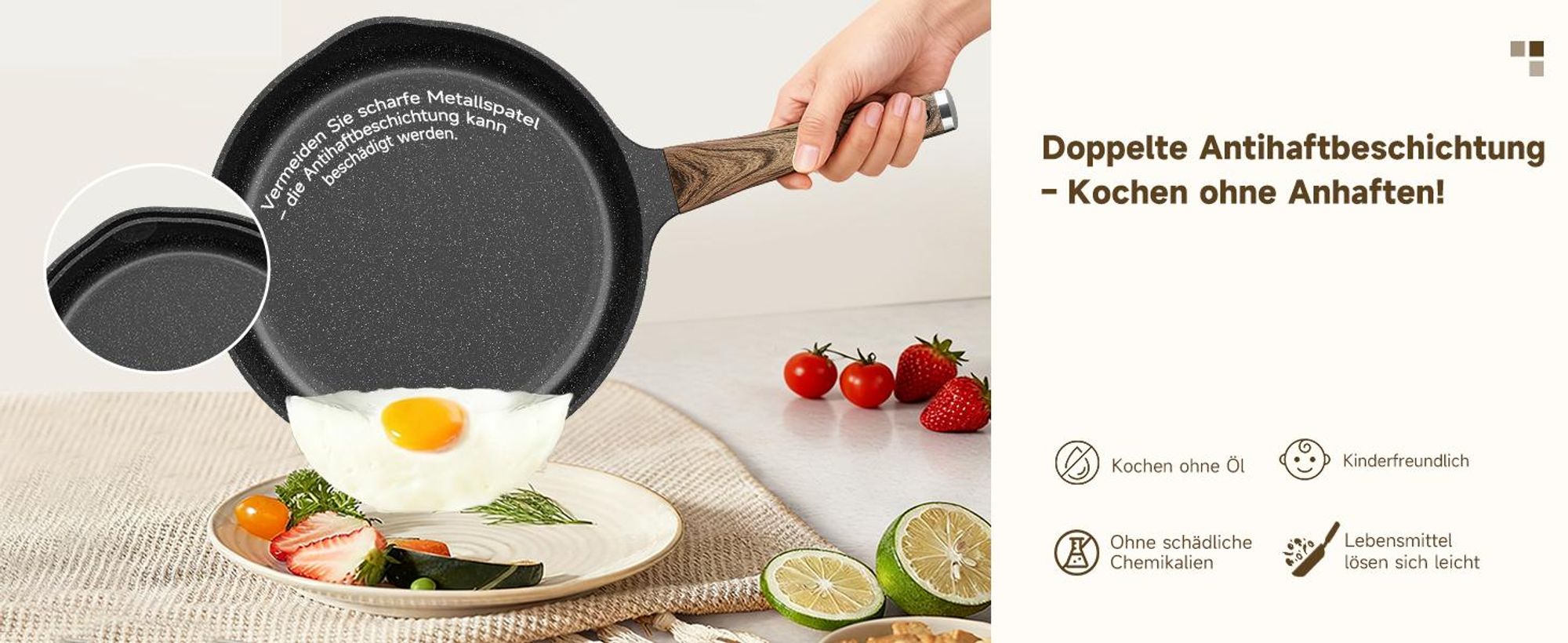 8-TLG Topfset Induktion mit Antihaftbeschichtung,Pfanne 24/28cm,Milchtopf 16cm,Kochtopf 24/28cm, für alle Herdarten,Holzmaserung