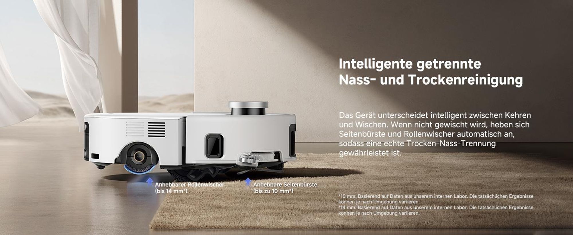 MOVA Z60 Ultra Roller Standalone – Saugroboter mit automatischer Entleerung, Selbstreinigendem Wischmopp, Präzise Navigation, Vollflächige Reinigung