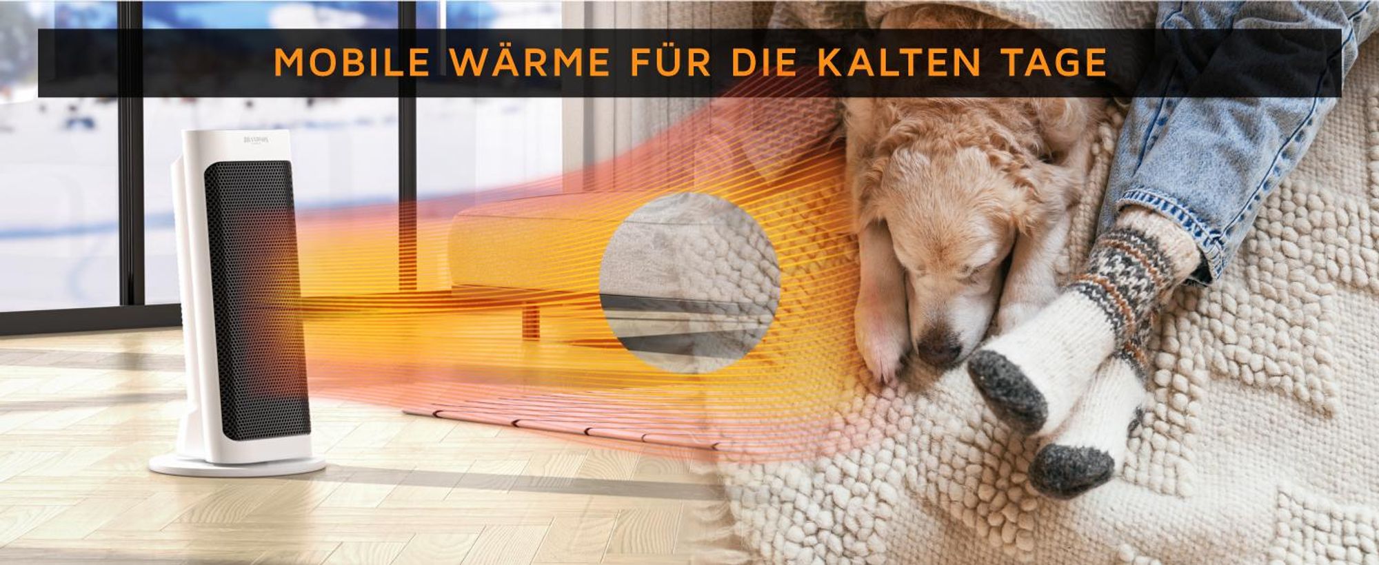 Brandson 2000W Keramik Heizlüfter mit Fernbedienung, 80° Oszillation, Überhitzungsschutz, Automatische Abschaltung, Umkippschutz, 1-7h Timer, 2 Leistungsstufen, Weiß