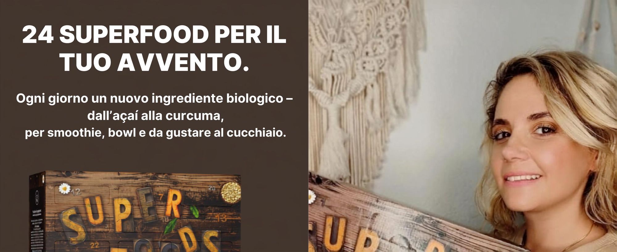 BOXILAND® superfood calendario avvento 2026, bio, 24 tipi, acai chia
