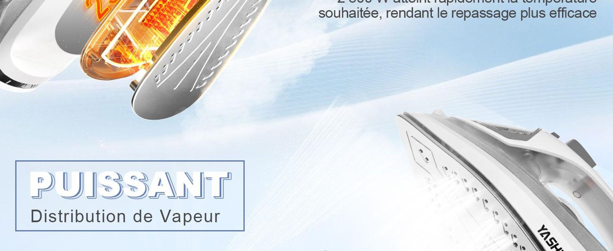 Fer à repasser vapeur YASHE WSD-218, 2300 W, 300 ml, anti-goutte