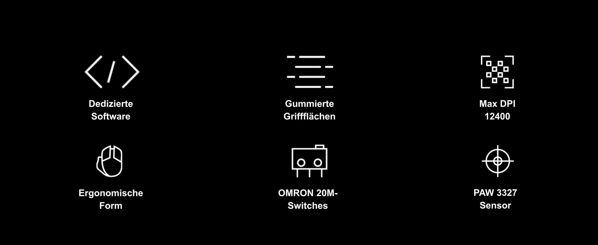 PREYON Falcon Gaming Spielmaus Robuste Gaming-Maus - Sensoren Pixart PAW 3327 - Schwindelerregende 12400 DPI - RGB Beleuchtung - Schalter Omron 20M - Software - Gummigriffe
