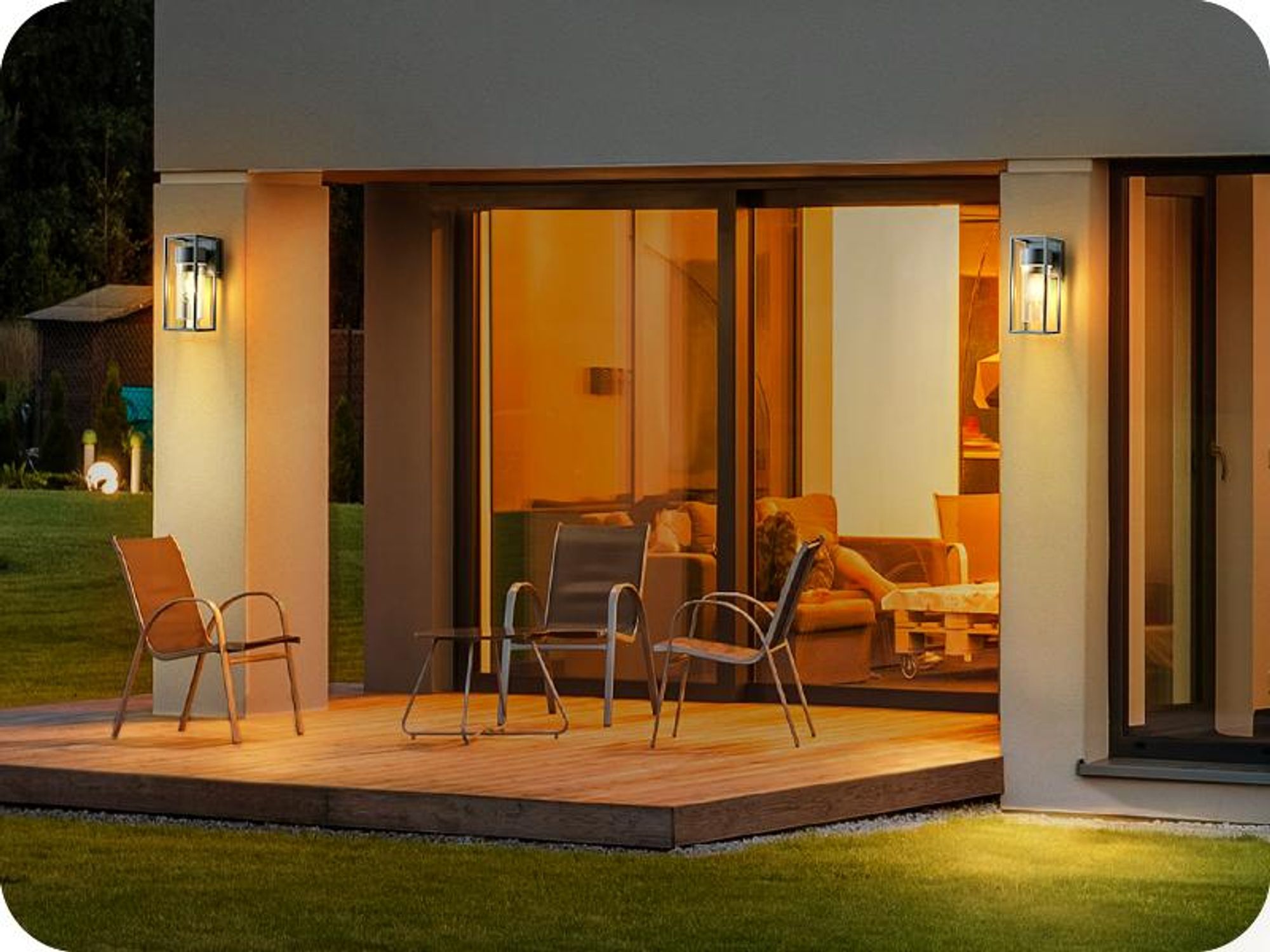EDISHINE Wandleuchte Innen & Aussen, Modern Wandlampe IP44, Wandbeleuchtung für Hauswand, Terrassenbeleuchtung, Balkon, Anthrazite