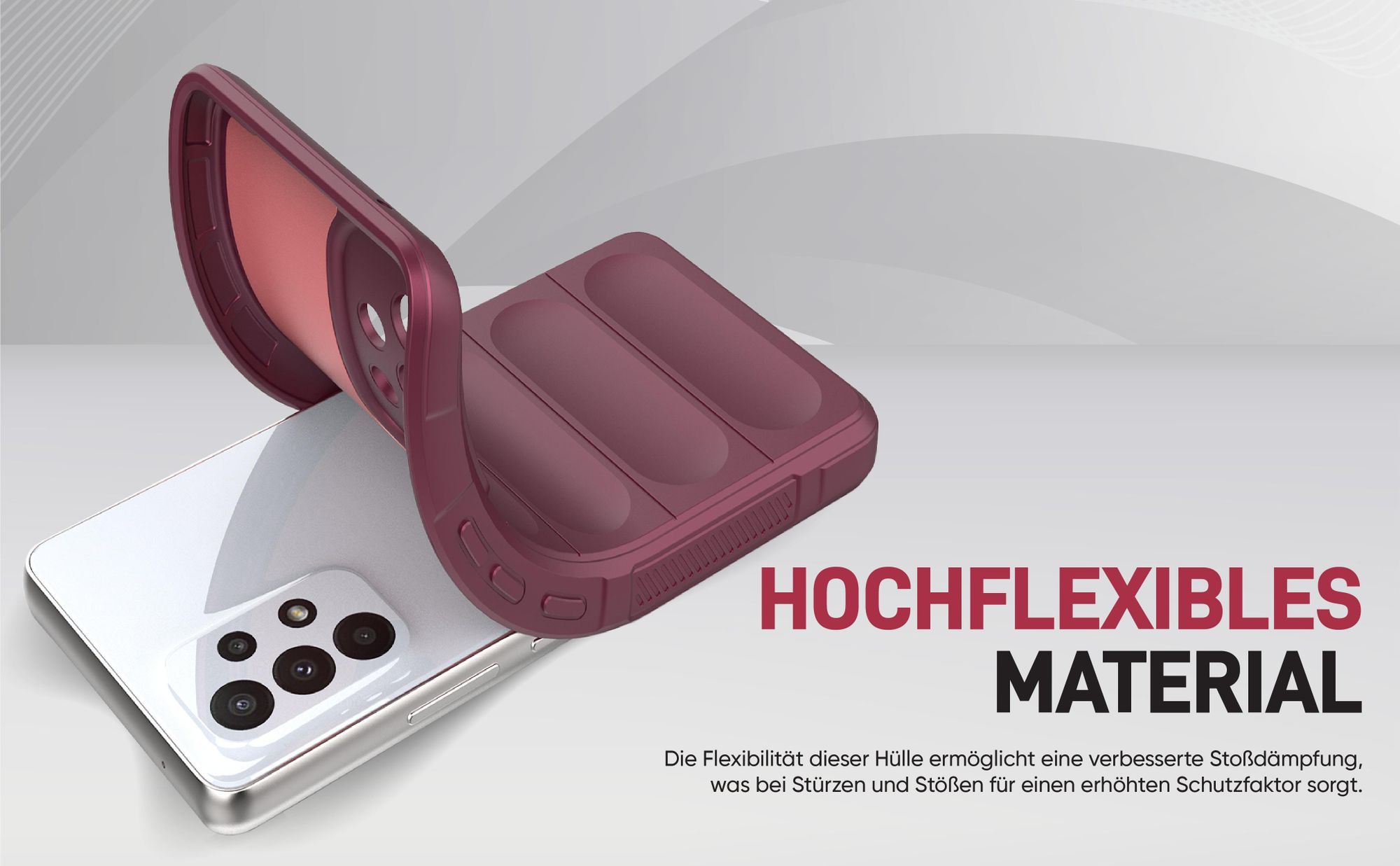 Stoßfestes und flexbiles Handy Case mit Griffzonen in Lila für Samsung Galaxy A53 5G