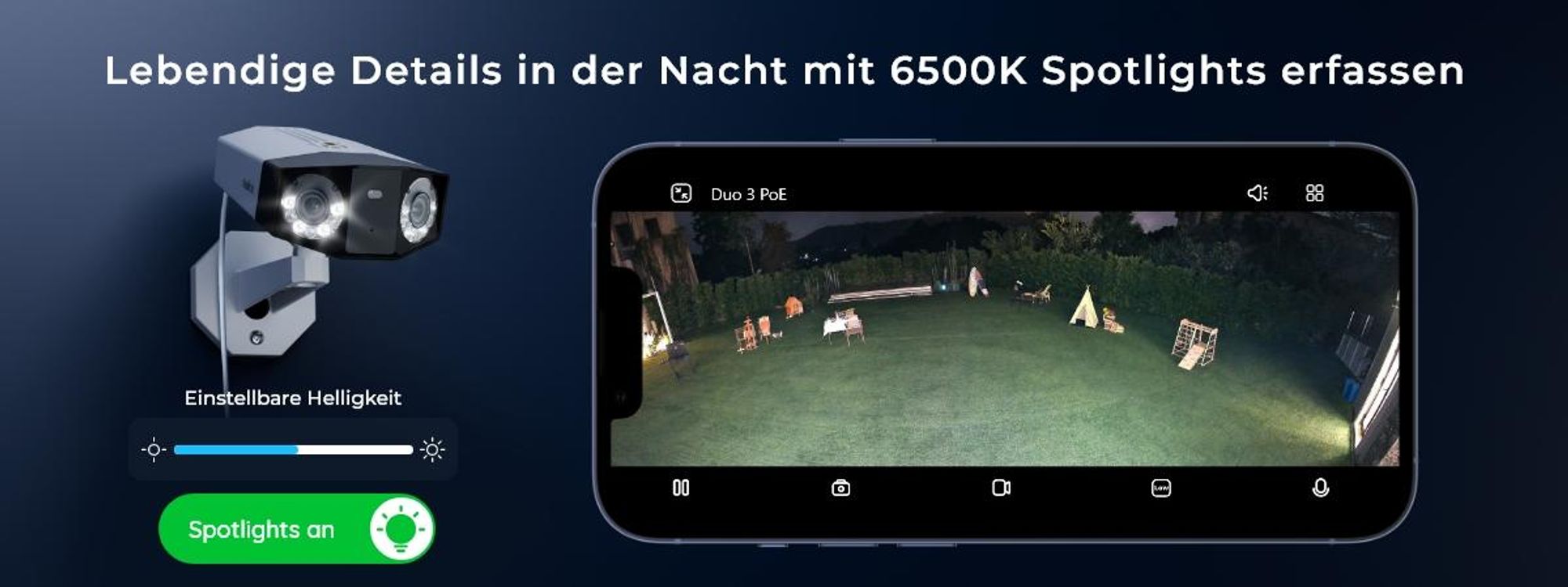 Reolink Duo 3 PoE, 8K 16MP Dual-Objektiv PoE Überwachungskamera, 180° Panorama, Bewegungsspur, Farbnachtsicht, Intelligente Erkennung, 2-Wege-Audio