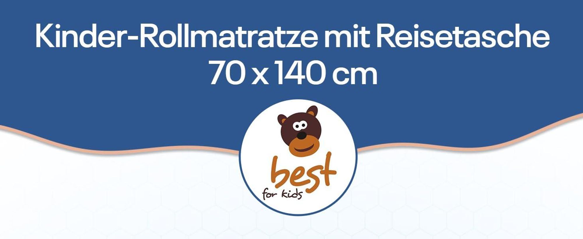 Kindermatratze 70x140 | Kinder Klappmatratze mit Blauem Reisetaschen-Bezug |Matratze 70x140 aus 100% kuschelig weicher Baumwolle |Reisebett-Matratze