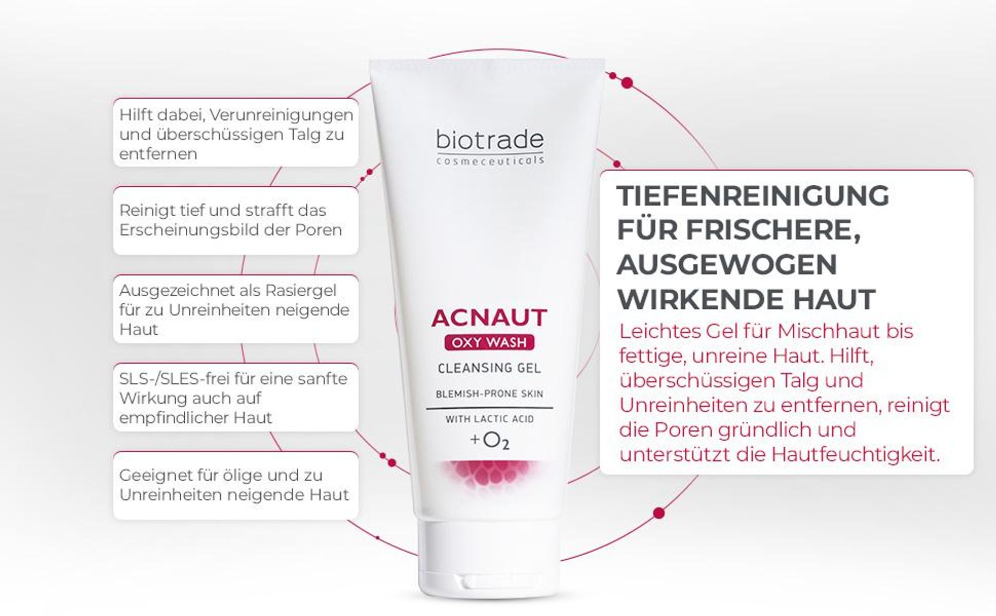 Reinigungsgel für problematische Haut Acnaut Oxy Wash 200ml
