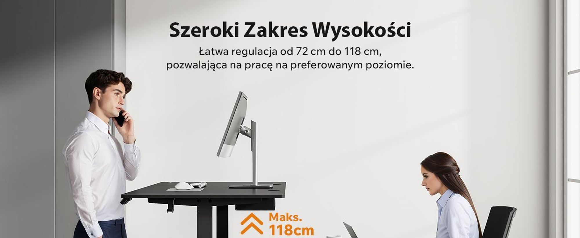 SENSE7 Biurko z regulacją wysokości Nojo 120 cm, dąb, elektryczne biurko do gier, biurko komputerowe, biurko do pracy na stojąco, biurko biurowe, funkcja pamięci, system zarządzania kablami