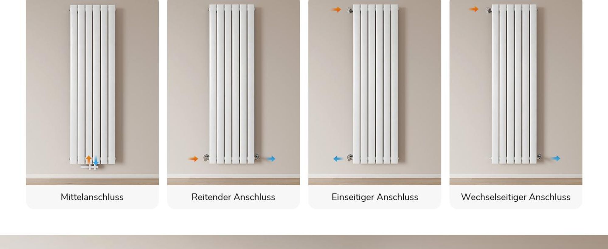 EMKE Heizkörper Flach 160 x 46 cm Einlagig 751 W Weiß Design Paneelheizkörper