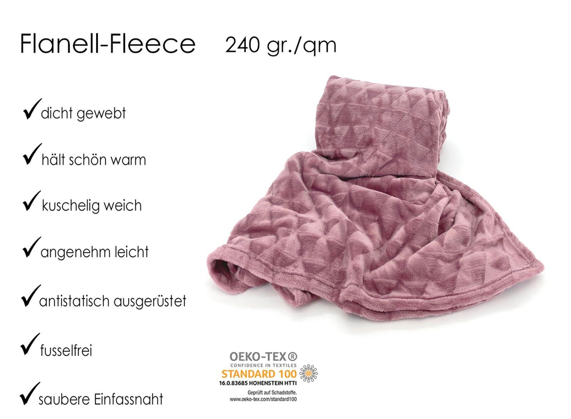 Heimtexland Hochwertige Flanell Kuscheldecke XL 200x150 cm Raute super flauschige Wohndecke Geschenkidee Geburtstag Weihnachten kuschelweich  Typ754 Silber Grau