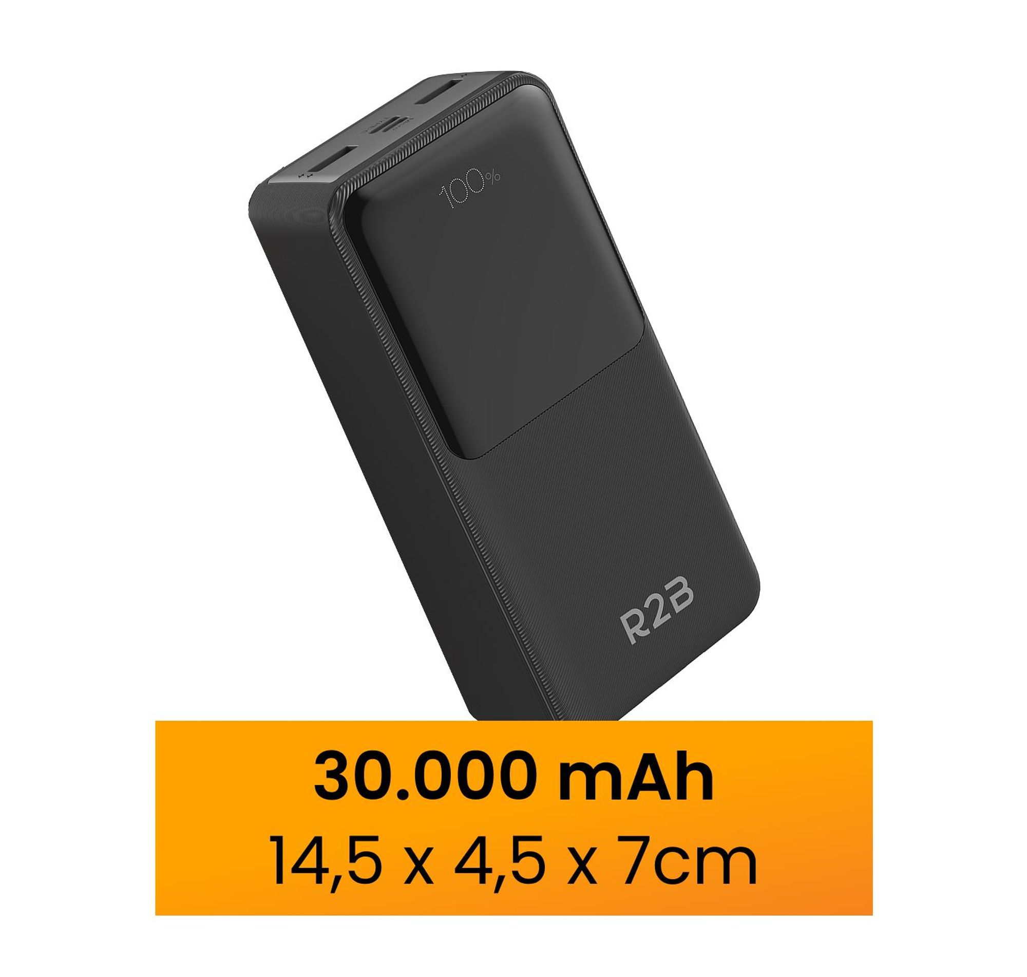 R2B Powerbank 10.000 mAh met Kabels - 22,5W Snelladen - USB-C