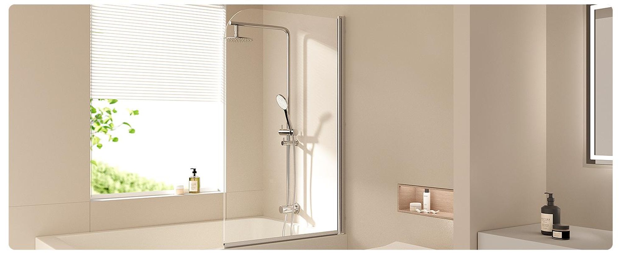 EMKE 80x140cm Parete divisoria per vasca da bagno Schermo pieghevole Cabina doccia Attacco per vasca da bagno NANO rivestimento easy-clean