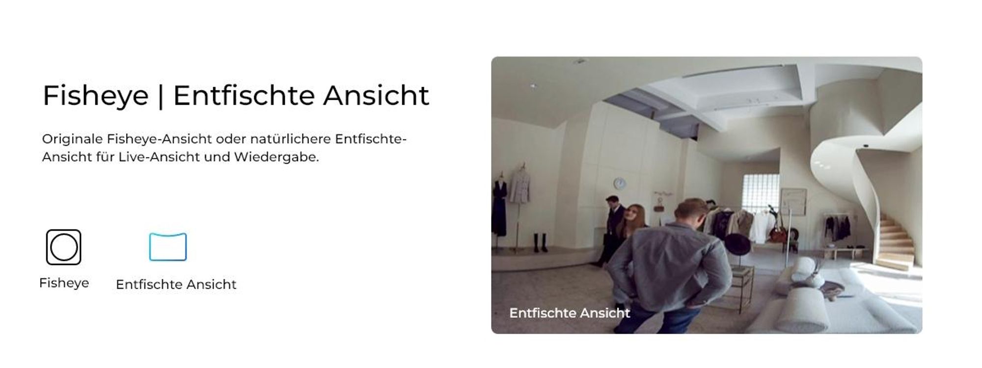 Reolink FE-W, 2K+ 6MP Fisheye-Kamera, 5/2,4GHz WLAN, 360° Panorama, Smarte Personenerkennung, Nachtsicht, Mehrere Anzeigemodi, 2-Wege-Audio, Sirene