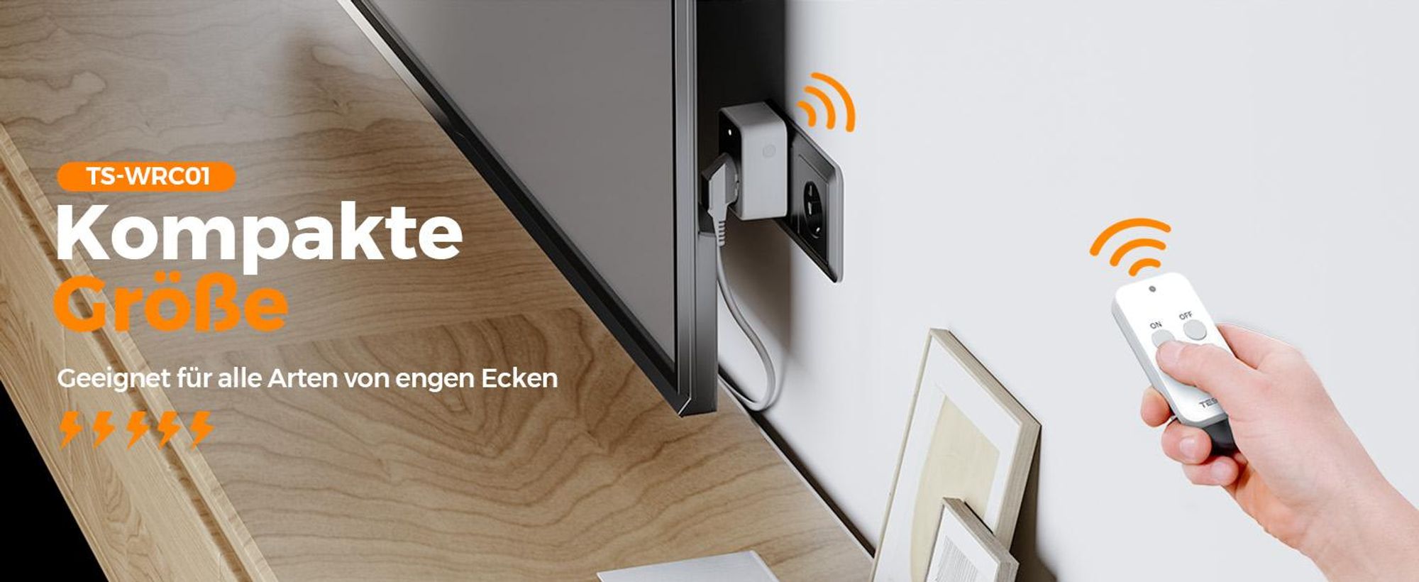 TESSAN Funksteckdose mit Fernbedienung Steckdose mit Fernbedienung 30,5M Reichweite Magnetische 3600W