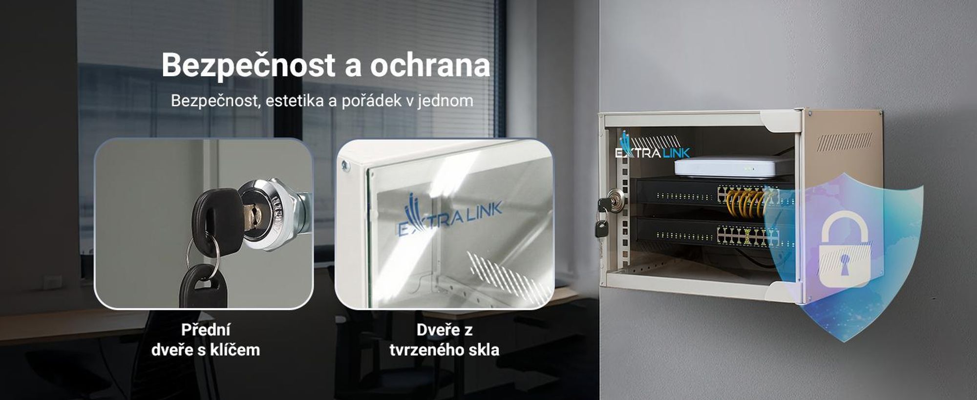 Extralink 4U nástěnný rack 10'' 280x310 mm černý