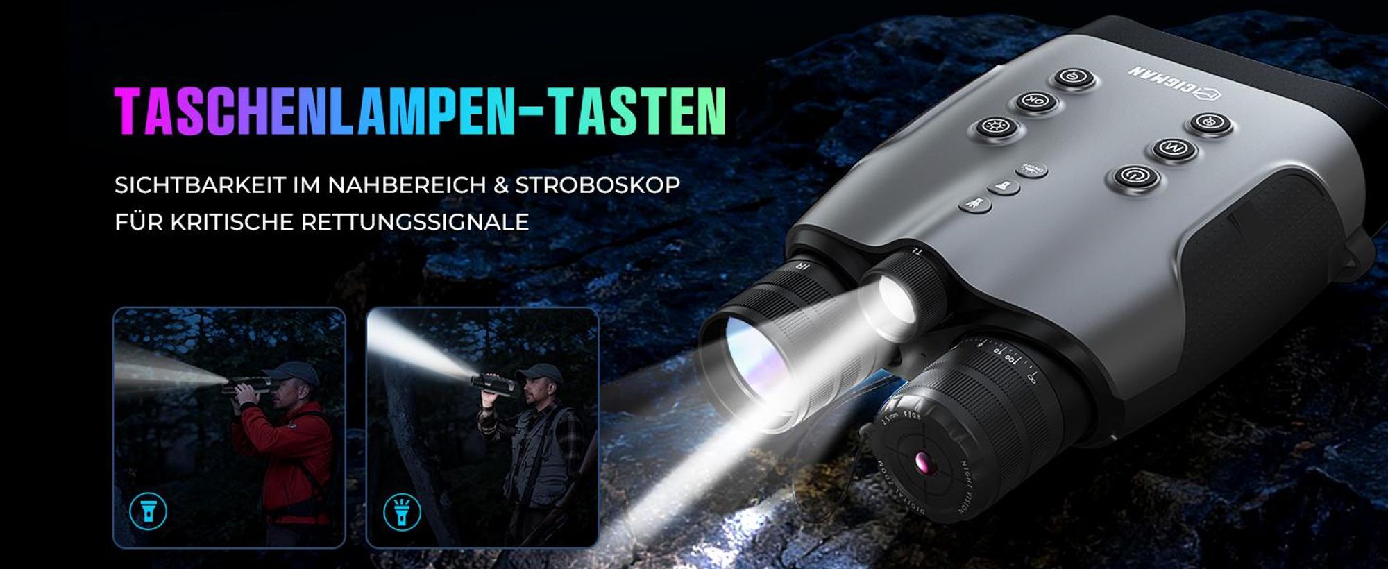 CIGMAN CNVPRO Nachtsichtgerät Echte 4K, 52MP, 1200m Reichweite