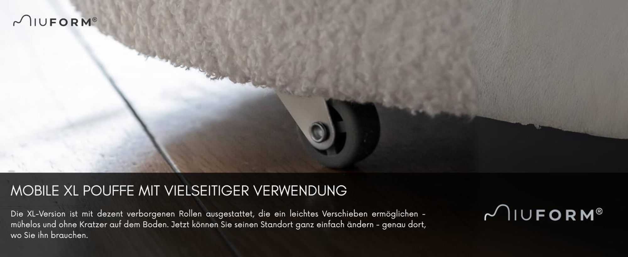 MIUFORM Miuf Pouf - Sitzpouf - 68x64cm - Salbei - Fußablage Hocker Sitzhocker