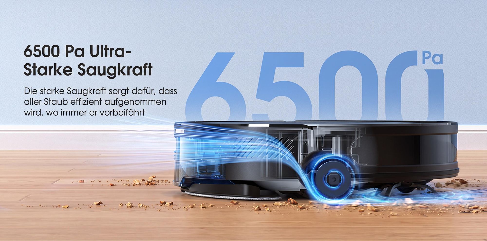 Lubluelu B40 Plus Staubsauger Roboter, 17000Pa Saugkraft, 20S Selbstentleerung, 3-in-1 Saugen & Wischen, Automatische Aufladung, Ideal für Tierhaare