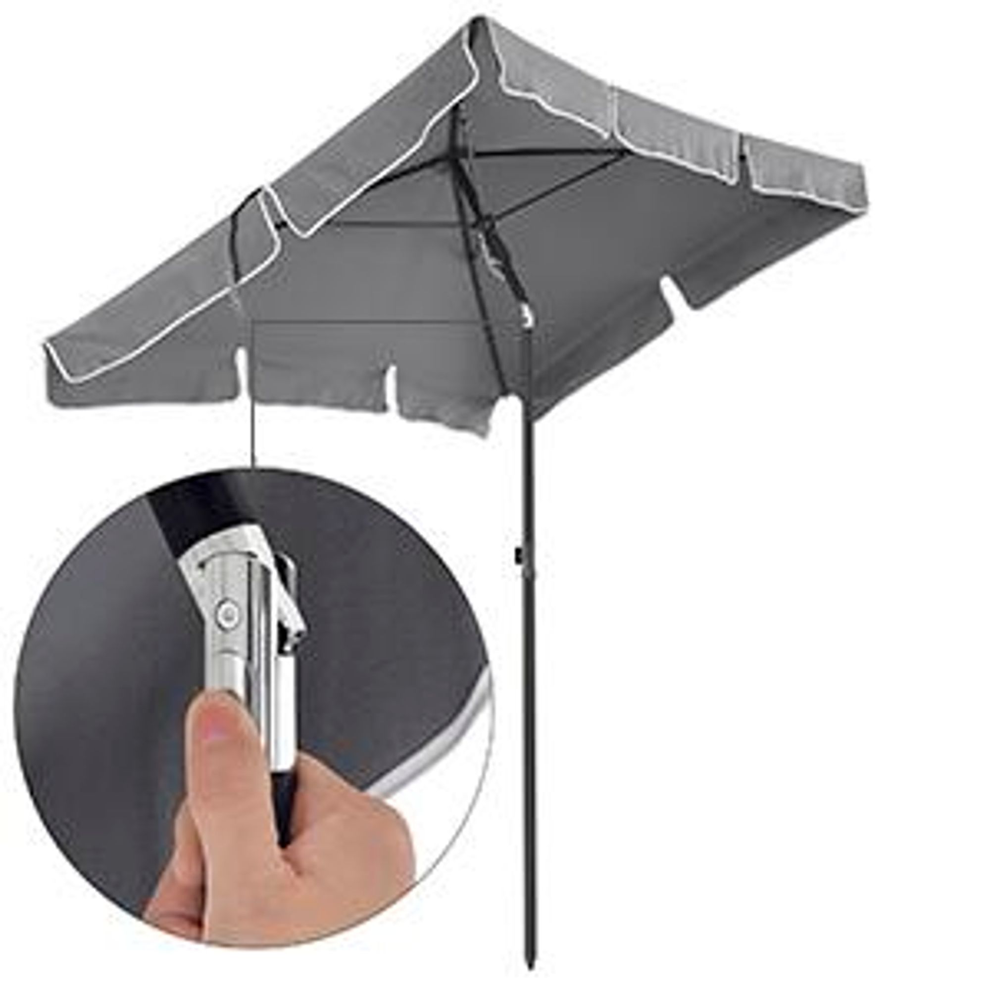 SONGMICS Sonnenschirm 180 x 125 cm UPF 50+ Sonnenschutz
