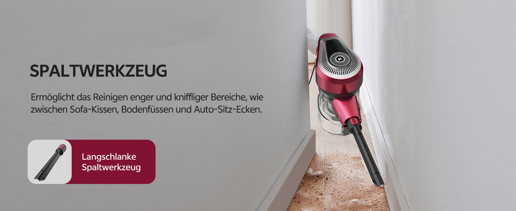 Vactidy C8 Staubsauger mit Kabel 7m/60kPa/600W Handstaubsauger 1,5L Beutelloser Staubbehälter, Antiverhedderungs-Bürste für Böden Teppiche Tierhaare