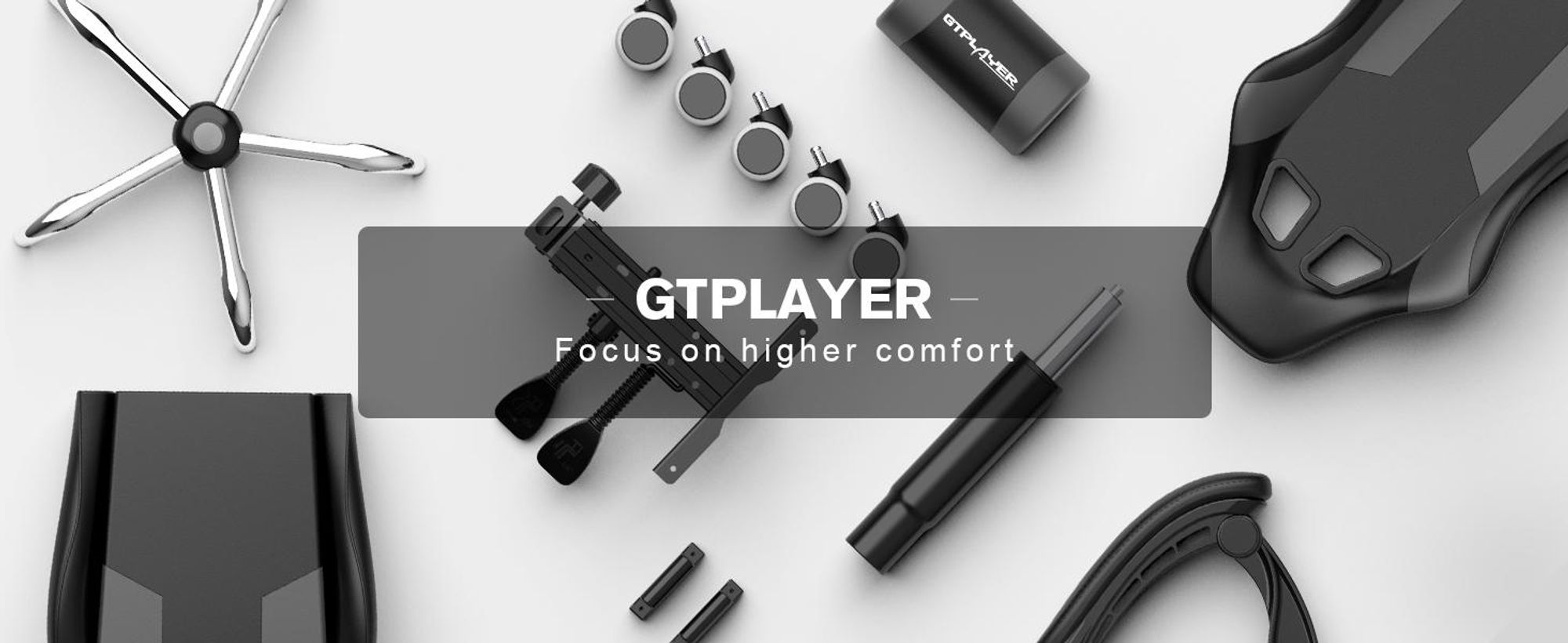 Herná stolička GTPLAYER, ergonomická kancelárska stolička s masážnou funkciou a opierkou na nohy, rám s madlami, oceľová základňa, sivá