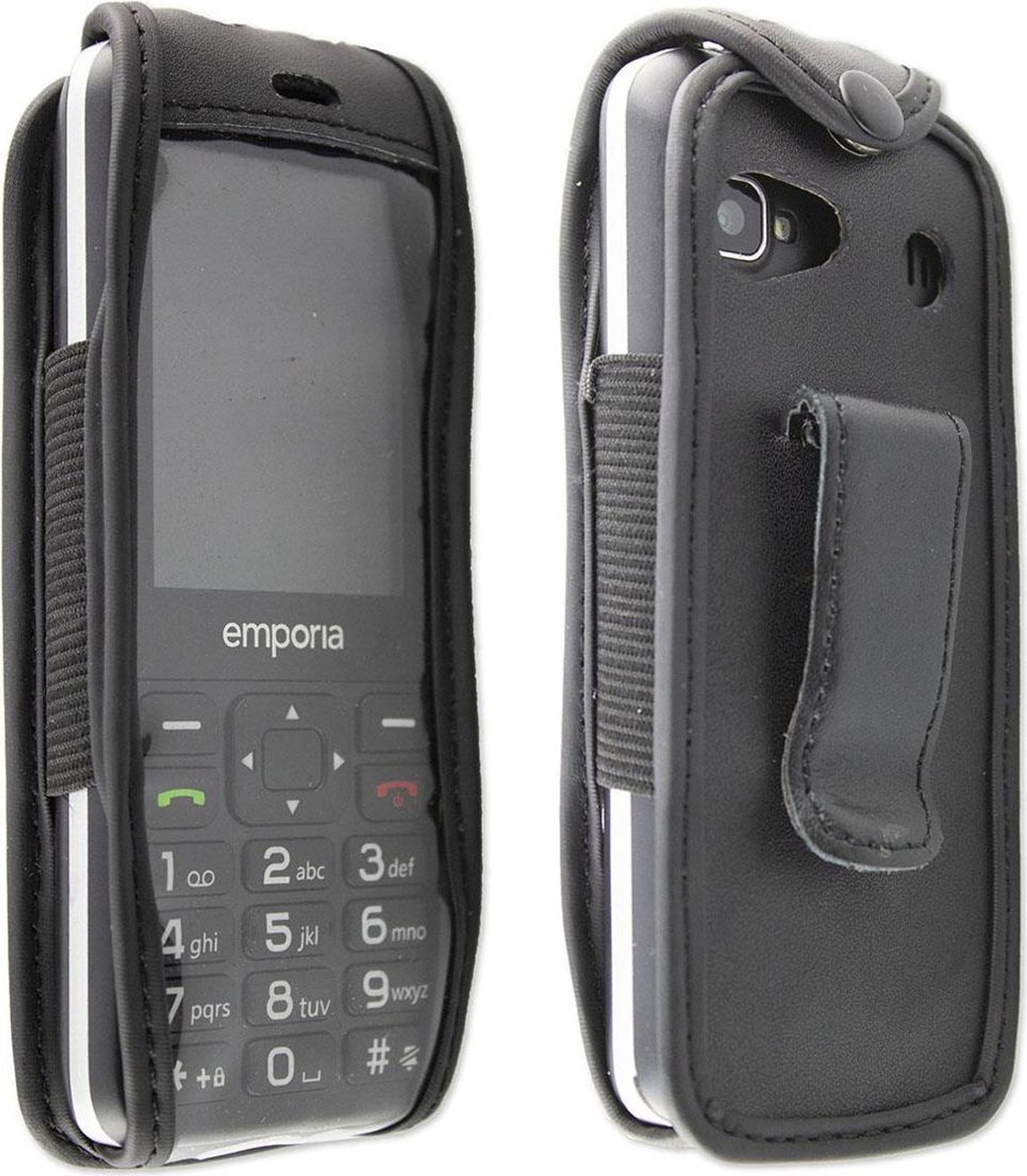 caseroxx Ledertasche mit Gürtelclip kompatibel mit Emporia TalkSmart aus Echtleder, Tasche mit Gürtelclip und Sichtfenster Bild 1