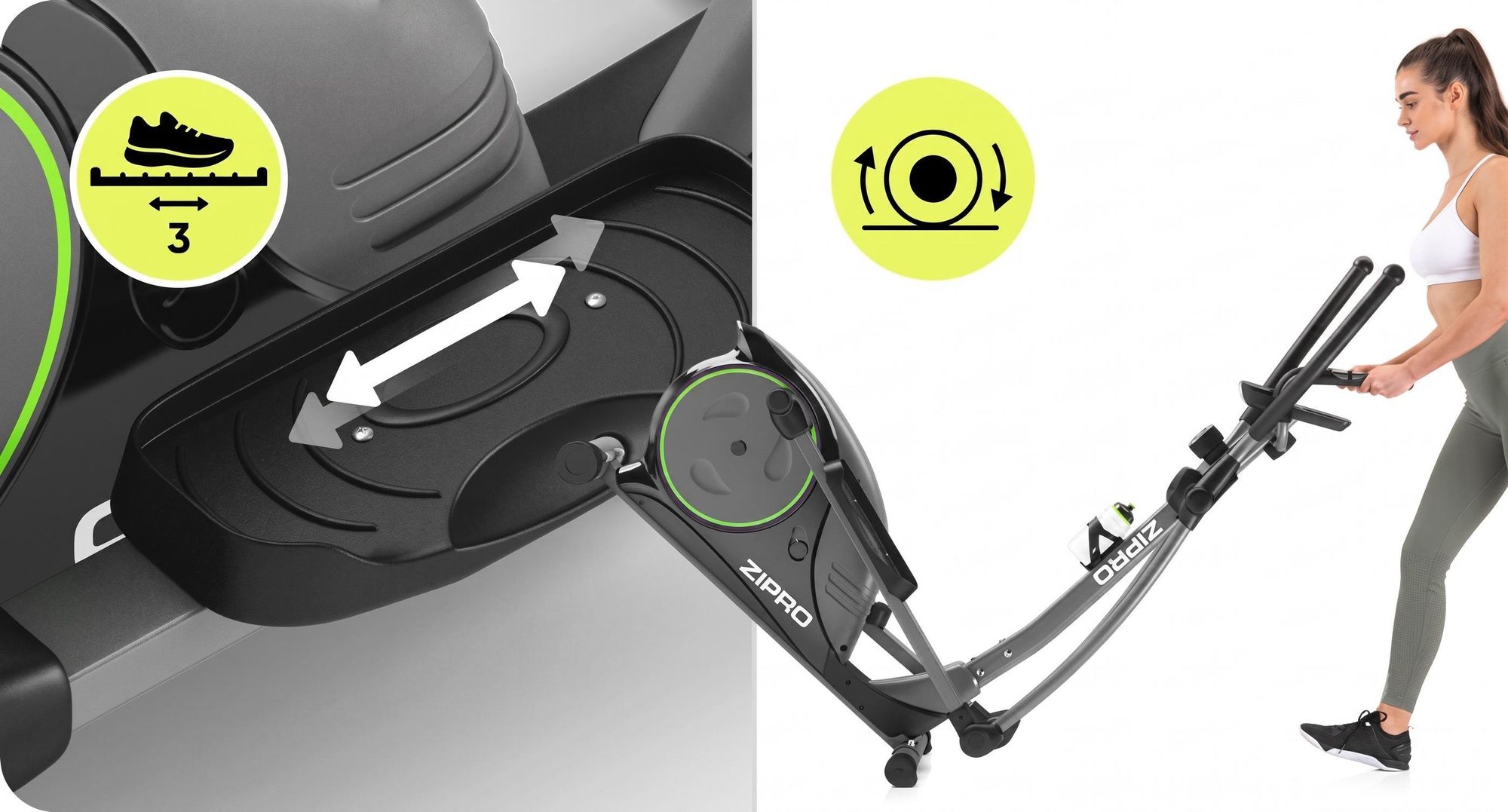 ZIPRO Crosstrainer Hulk Magnetischer Ellipsentrainer Heimtrainer für Zuhause bis 150kg Belastbar Fitnessgerät Leise 8 Stufen Pulssensor Tablet-Halter