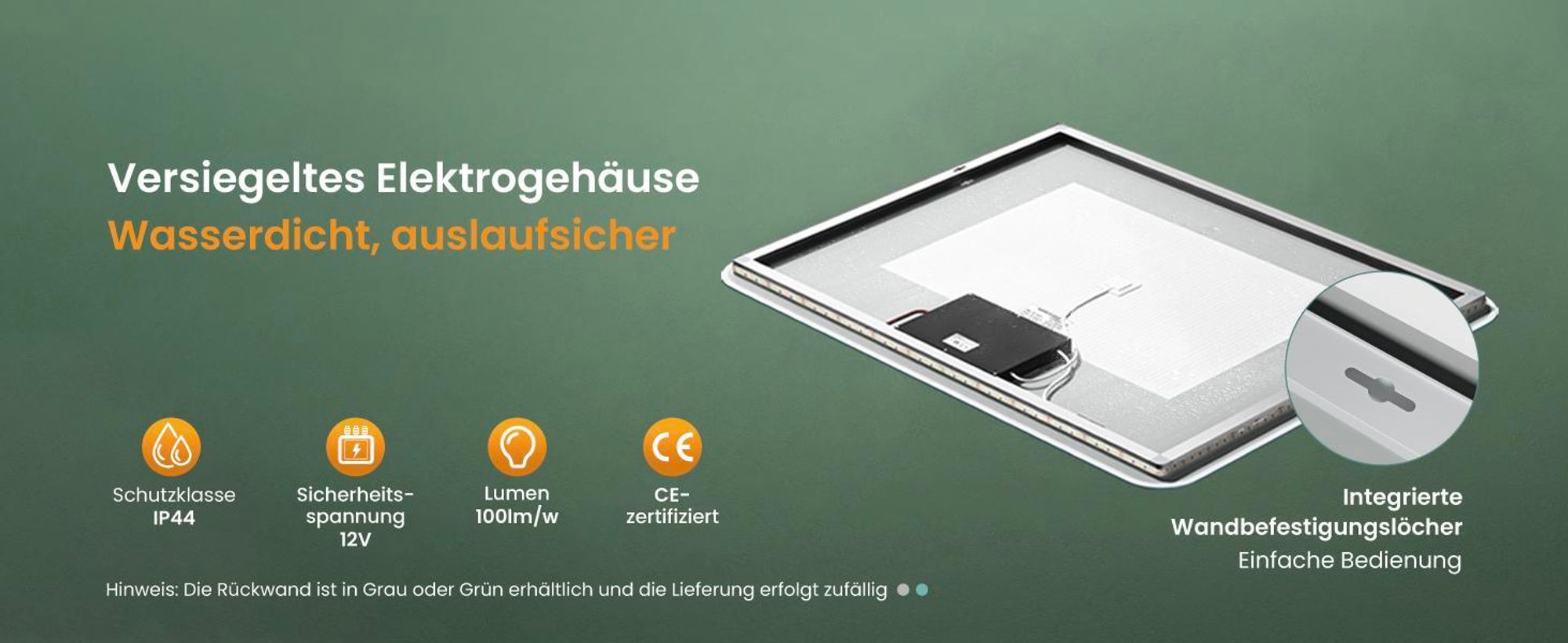 Mai & Mai Wandspiegel Badezimmer Spiegel LED 140x70cm LED Bad-Spiegel mit Touchschalter, Beschlagfrei durch Antifog-Schicht nova-02