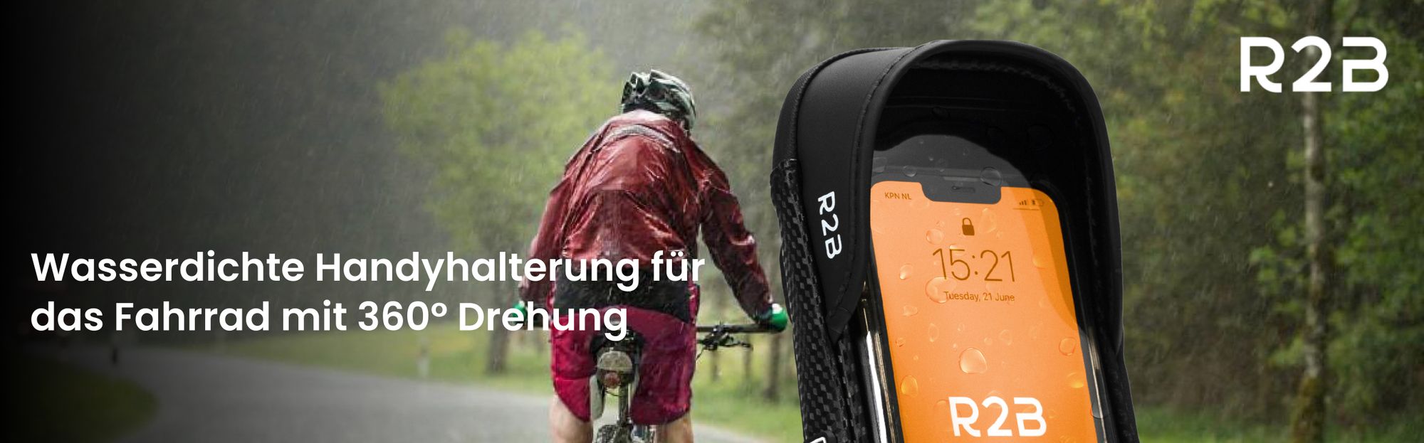 R2B Handyhalterung Fahrrad Wasserdicht - Universal fahrrad Handyhalterung, extra robuste Ausführung, Handyhalter fahrrad für Mountainbikes, Motorräde