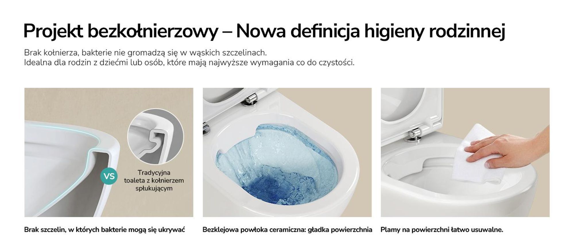 EMKE Miska WC wisząca bezrantowa ceramiczna, podwójne spłukiwanie przeciwbieżne, oszczędność wody, deska Soft-Close, Biały połysk