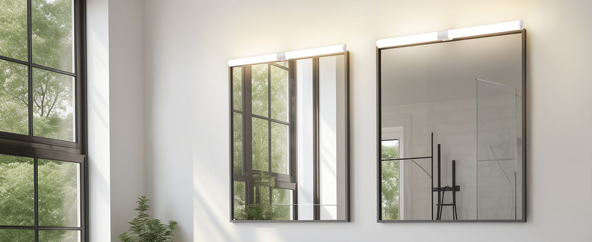 ZMH Spiegelleuchte LED Lampe 60CM Klemmbar IP44 8W Wand Weiß Wandleuchte 4000K Neutralweiß Modern